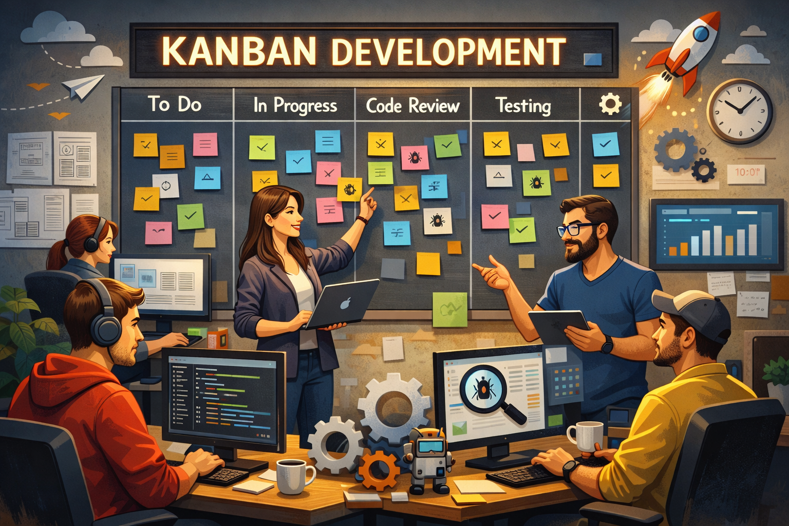 Kanban Development – Visualize workflow, limit WIP, manage flow